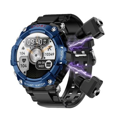 T96 スマートウォッチ ヘッドフォン付き BT コール 音楽プレーヤー 睡眠 血圧モニター